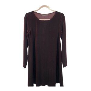 Ashlee Red Velvet Tunic Mini Dress Fit & Flare M